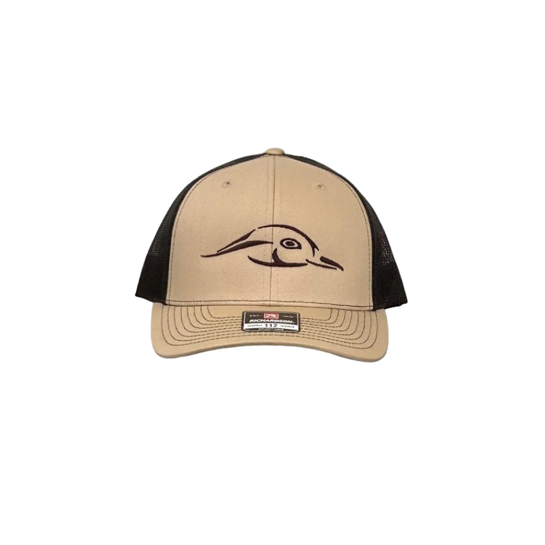 American Flyway Waterfowl 112 Khaki / Coffee Duck Logo Trucker - Image 3
