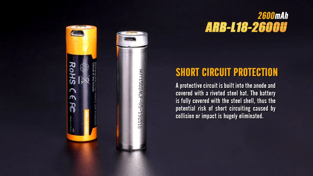 Fenix ARB-L18-2600U USB Rechargeable Li-ion 18650 Battery - Image 5