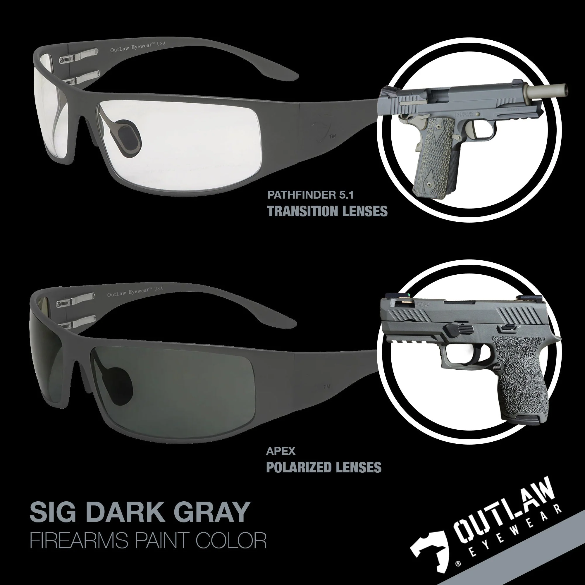 OutLaw Eyewear Fugitive TAC Sig Gray / Pathfinder 5.1 Transition - ANSI Z87.1-2015 - Image 5