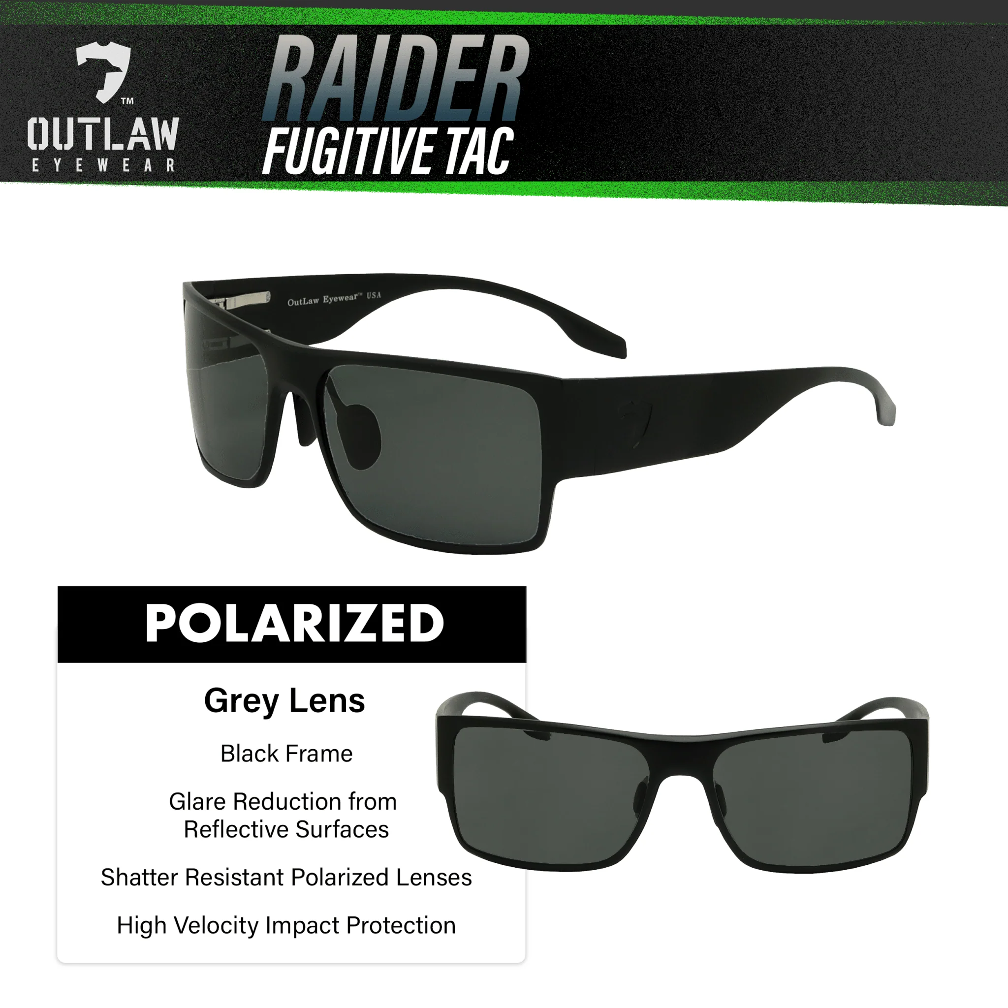 OutLaw Eyewear Raider TAC Black / Polarized - 2 Pack - Image 11